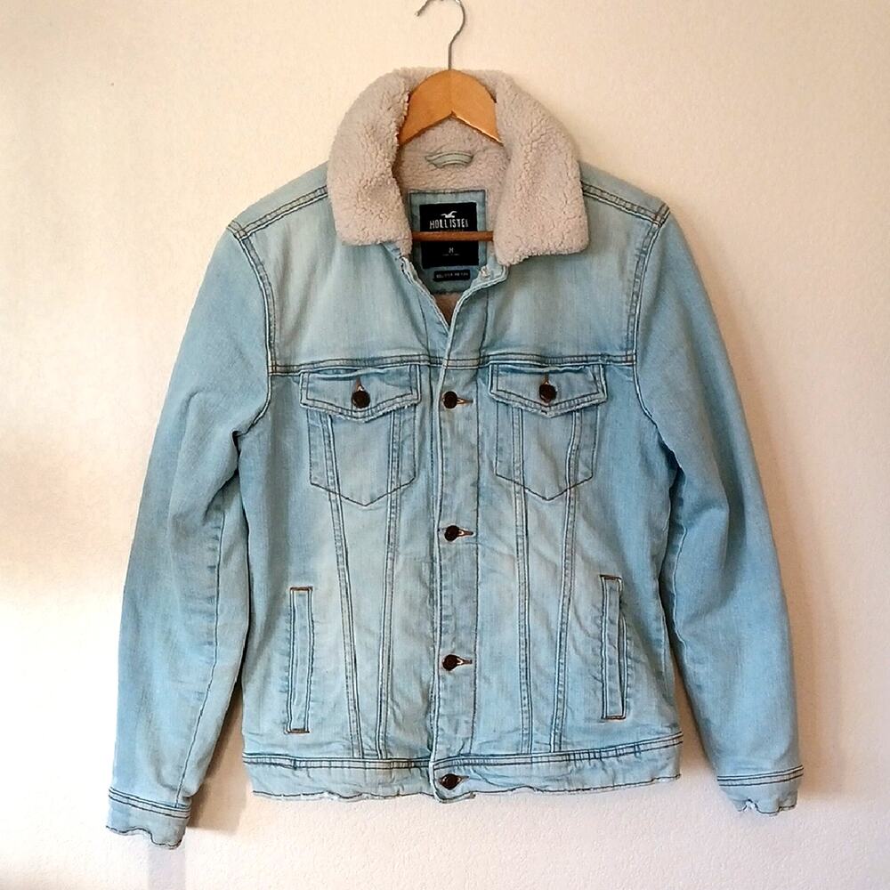 Vintage Y2K Hollister Denim Sherpa Lined Epic Flex Jean Jacket